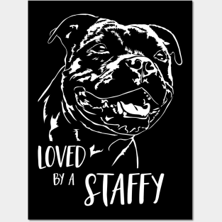 Staffordshire Bull Terrier loved by a staffy saying Posters and Art